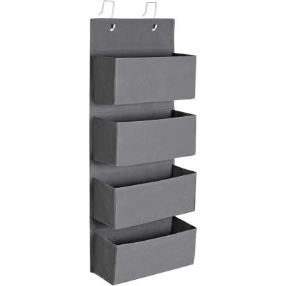 SONGMICS Organizator suspendat cu 4 compartimente, raft textil pentru usa sau perete, 33.5x12x100 cm, gri Household NewTrend