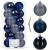 Set globuri de Craciun, 20 bucati, 3 modele, 4cm, albastru marin Household NewTrend