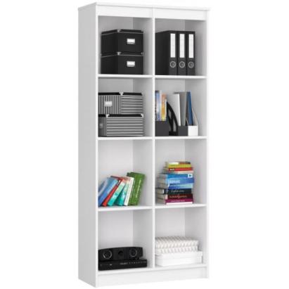 Biblioteca, placa laminata, 8 rafturi, alb, 80x35x180 cm GartenVIP DiyLine