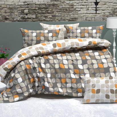 Lenjerie de pat 4 piese, Bumbac Ranforce, cearceaf pat clasic, cearceaf pilota 200x230, 2 fete perna 50x70, 2 fete perna 70x70, RNFN 274 Relax KipRoom