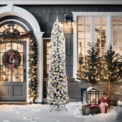 Brad de Crăciun artificial Verde 210 cm PVC și oțel și plastic GartenMobel Dekor