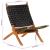 Scaun relaxant pliant, negru, piele naturală GartenMobel Dekor