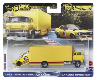 HOT WHEELS TRANSPORTATOR SAKURA SPRINTER CU MASINUTA TOYOTA COROLLA LEVIN SCARA 1 LA 64 SuperHeroes ToysZone