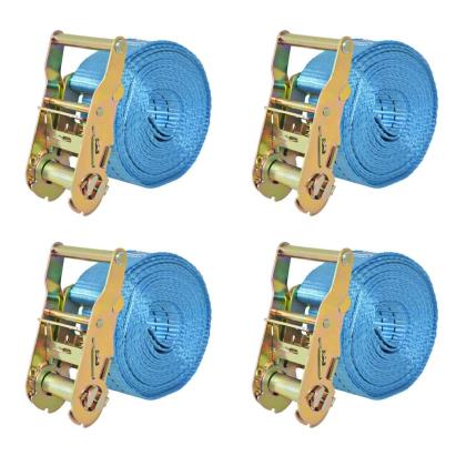 Chingi fixare cu clichet, 4 buc, albastru, 2 tone, 6 m x 38 mm GartenMobel Dekor