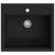 Chiuvetă de bucătărie din granit cu o cuvă, negru GartenMobel Dekor