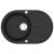 Chiuvetă de bucătărie din granit cu o cuvă, negru, oval GartenMobel Dekor