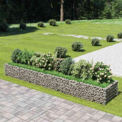 Strat înălțat gabion, 450 x 90 x 50 cm, oțel galvanizat GartenMobel Dekor