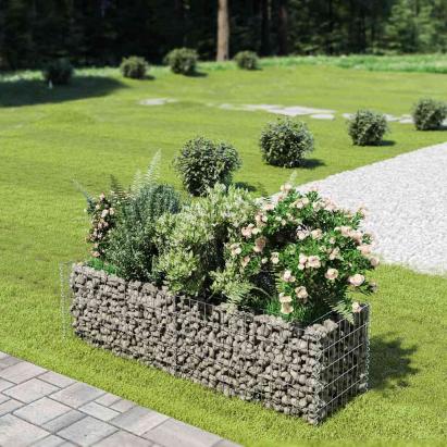 Strat înălțat gabion, 180 x 50 x 50 cm, oțel galvanizat GartenMobel Dekor