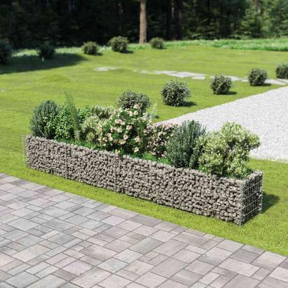 Strat înălțat gabion, 360 x 50 x 50 cm, oțel galvanizat GartenMobel Dekor