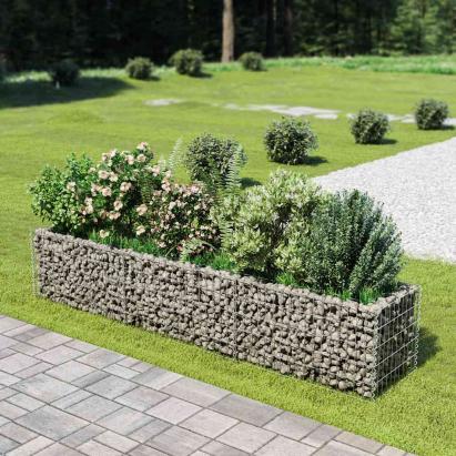Strat înălțat gabion, 270 x 50 x 50 cm, oțel galvanizat GartenMobel Dekor