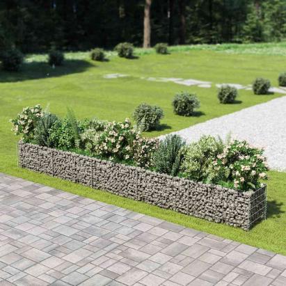 Strat înălțat gabion, 450 x 50 x 50 cm, oțel galvanizat GartenMobel Dekor