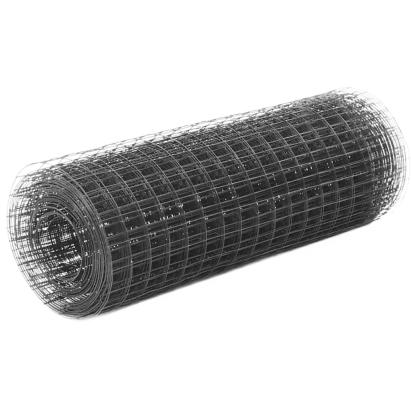 Plasă de sârmă găini, gri, 25 x 0,5 m, oțel cu înveliș PVC GartenMobel Dekor