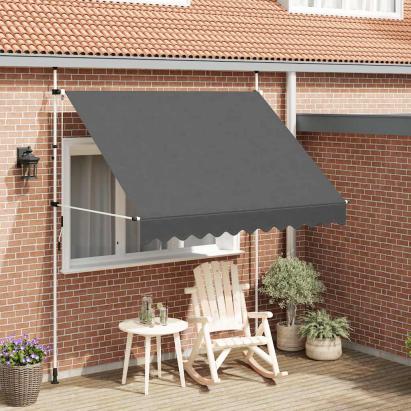 Copertină retractabilă manual, antracit, 250 cm GartenMobel Dekor