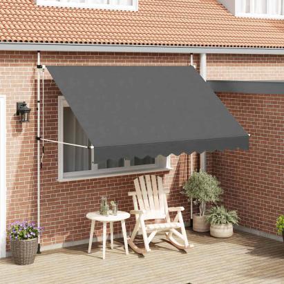 Copertină retractabilă manual, antracit, 300 cm GartenMobel Dekor