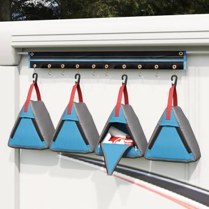 Pungă de stocare 4 pcs Gri și Albastru 24 x 16 x 24 cm oxford GartenMobel Dekor