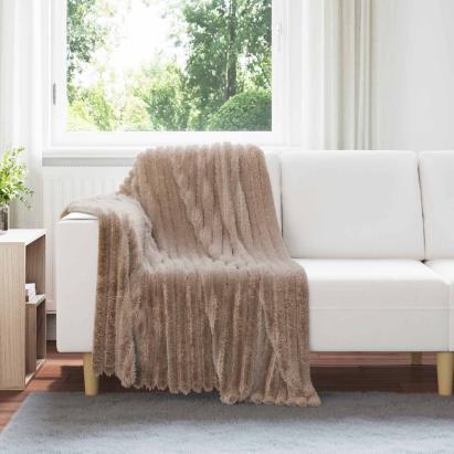 Pătura de aruncat Culoare Cămilă 150 x 130 cm Molton GartenMobel Dekor