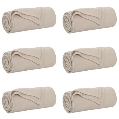 Pături de aruncat 6 pcs Bej 200 x 150 cm Molton GartenMobel Dekor