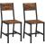 VASAGLE Set 2 scaune de living, cu spatar, stil industrial, 37x50x87 cm, maro rustic Household NewTrend