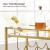 VASAGLE Carucior de servire pentru vin, suport sticle si pahare, cu 2 rafturi din sticla, 38x86x90cm, auriu Household NewTrend