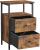 VASAGLE Noptiera cu 2 sertare pentru dormitor, design industrial, 28x38x60cm, maro si negru Household NewTrend