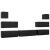 Set dulapuri TV, 7 piese, negru, lemn prelucrat GartenMobel Dekor
