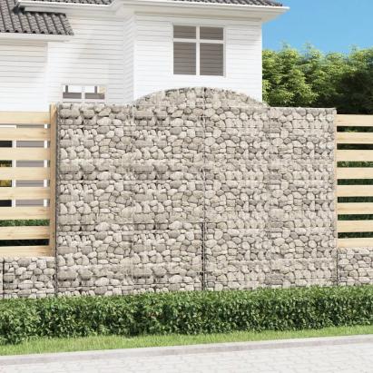 Coșuri gabion arcuite 2 buc. 300x30x220/240 cm fier galvanizat GartenMobel Dekor