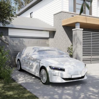 Husă auto parțială, cu cârlige, argintiu, L GartenMobel Dekor