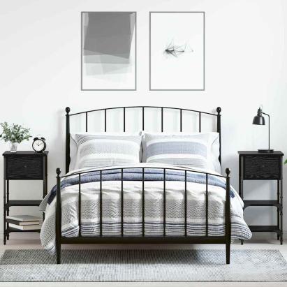 Dulap de noapte cu sertar 2 pcs Stejar Negru 33.5 x 36 x 70 cm GartenMobel Dekor