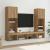 Unități TV de perete cu LED 5 pcs Stejar Artizanal 40,5 x 30 x 102 cm GartenMobel Dekor