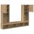 Unități TV de perete cu LED 5 pcs Stejar Artizanal 40,5 x 30 x 102 cm GartenMobel Dekor