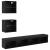 Unități TV de perete cu LED 5 pcs Stejar Negru 100 x 30 x 30 cm GartenMobel Dekor