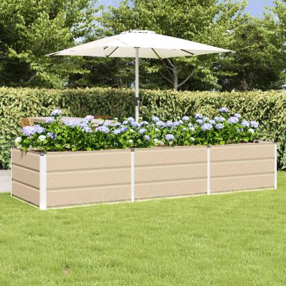 Jardinieră Creme 240 x 80 x 45 cm Oțel GartenMobel Dekor