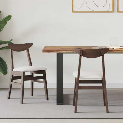 Scaune de dining 2 pcs Maro deschis 42 x 47.5 x 81 cm GartenMobel Dekor