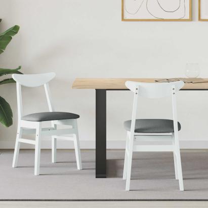 Scaune de dining 2 pcs Alb 42 x 47.5 x 81 cm GartenMobel Dekor