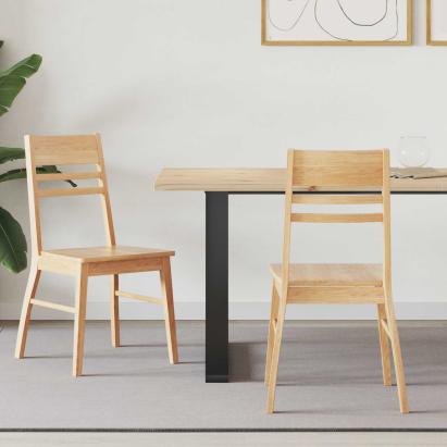 Scaune de dining 2 pcs natural 43 x 54 x 89 cm GartenMobel Dekor
