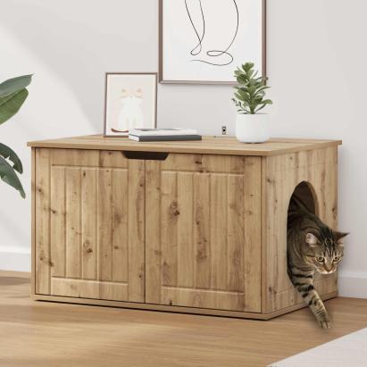 Casa pentru pisici Stejar artizanal 85 x 55 x 53,5 cm GartenMobel Dekor