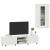 Set comodă TV cu sertar cu raft cu ușă Alb lucios Lemn compozit GartenMobel Dekor