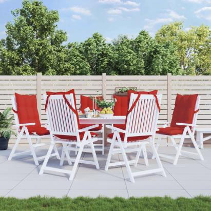 Perne scaun cu spătar înalt, 6 buc, roșu, țesătură Oxford GartenMobel Dekor