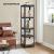 SONGMICS Etajera 5 rafturi ajustabile, structura metalica, stil industrial, MDF, 37x37x150 cm, maro si negru Household NewTrend