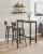 VASAGLE Set 2 scaune de bar, inalte cu spatar, industrial, 45x45x102cm, maro rustic si negru Household NewTrend