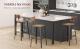 VASAGLE Set 2 scaune de bar, inalte cu spatar, industrial, 45x45x102cm, maro rustic si negru Household NewTrend