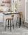 VASAGLE Set 2 scaune de bar, inalte cu spatar, industrial, 45x45x102cm, maro rustic si negru Household NewTrend