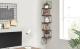 VASAGLE Raft de perete pentru colt, cadru otel cu 5 etaje din MDF, 20x20x128cm, maro rustic si negru Household NewTrend
