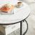 VASAGLE Masa de cafea rotunda cu blat din imitatie de marmura, polita suplimentara din sticla, 80x45cm, alb si negru Household NewTrend