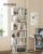 VASAGLE Biblioteca, raft cu 6 unitati de depozitare, pentru living, din lemn, 24x190x70cm, alb Household NewTrend