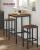 VASAGLE  Masa de bar pentru bucatarie, patrata, inalta, cadru de otel, 60x60x92cm, stil industrial, maro rustic si negru Household NewTrend