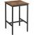 VASAGLE  Masa de bar pentru bucatarie, patrata, inalta, cadru de otel, 60x60x92cm, stil industrial, maro rustic si negru Household NewTrend