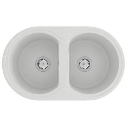 Chiuvetă de bucătărie Alb 78 x 47 x 20.5 cm Granit GartenMobel Dekor