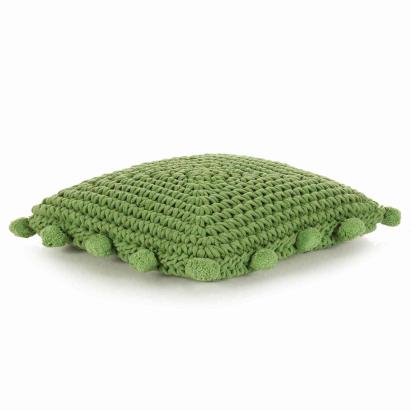 Perna decorativă Basketweave cu pernă Verde 50 x 50 cm Bumbac GartenMobel Dekor