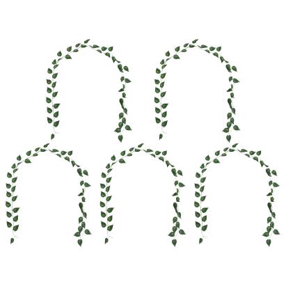 Pothos Artificial 5 pcs Verde 300 cm Plastic GartenMobel Dekor